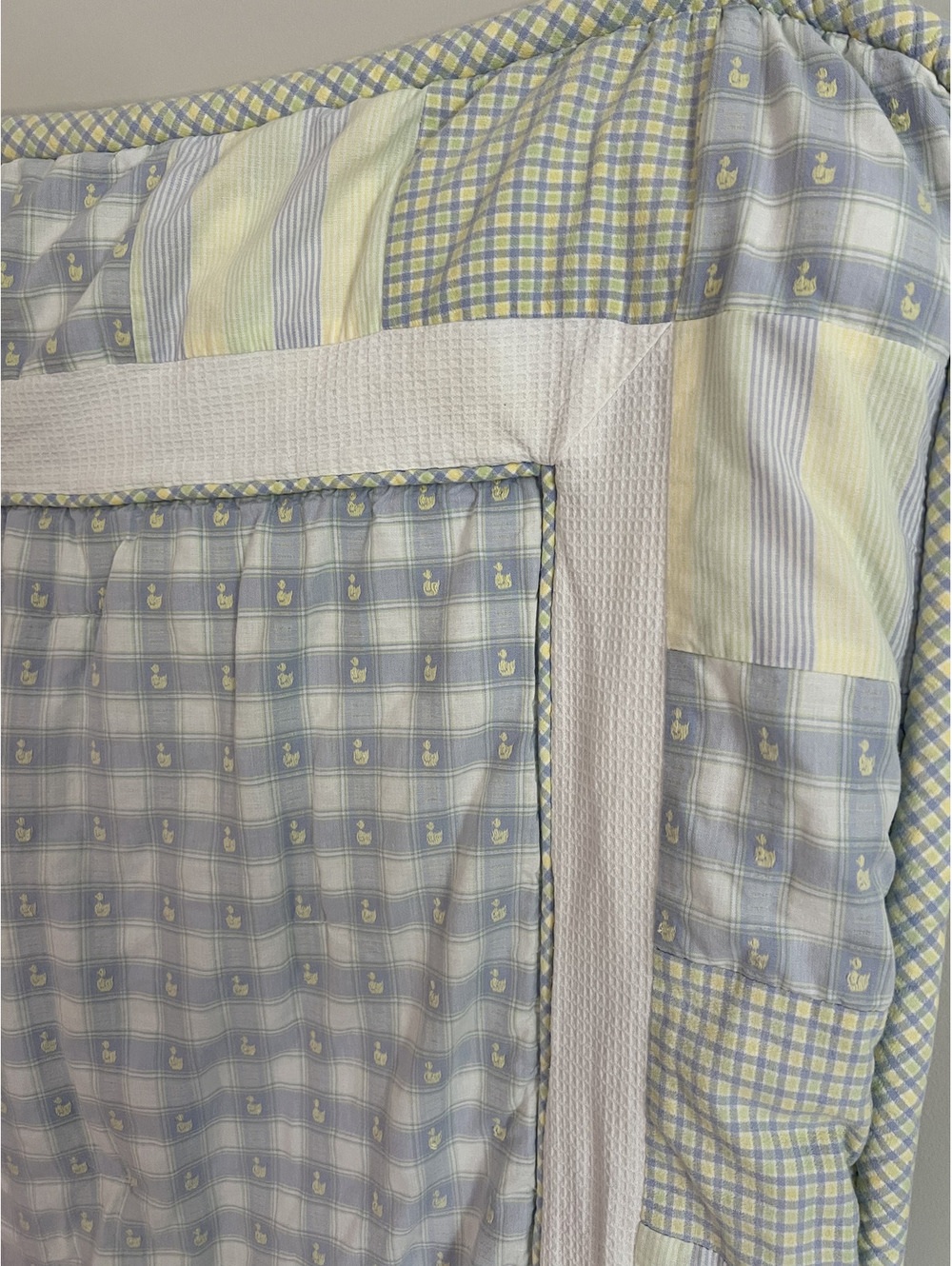 Vintage Patch Kraft Duck Print Patchwork Baby Quilt - Picture 2 of 7